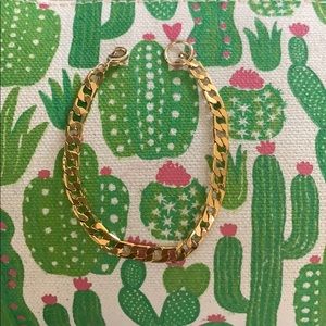 18k gold filled curb linked chain bracelet